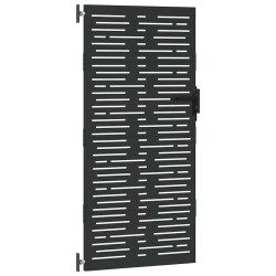 Porte de Jardin Noir 105 x 200 cm Acier peint par poudre 