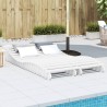 Chaises longues lot de 2 blanc 205x60x31,5cm bois massif de pin 