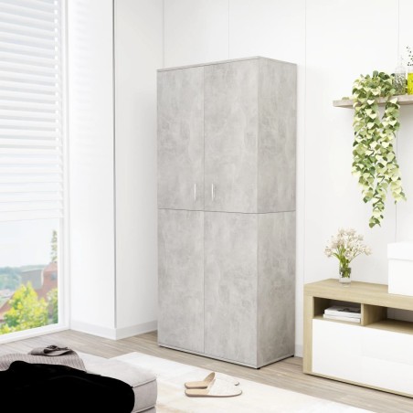 Armoire à chaussures Gris béton 80x39x178 cm Bois d'ingénierie 