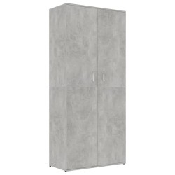 Armoire à chaussures Gris béton 80x39x178 cm Bois d'ingénierie 