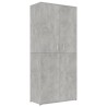 Armoire à chaussures Gris béton 80x39x178 cm Bois d'ingénierie 