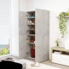 Armoire à chaussures Gris béton 80x39x178 cm Bois d'ingénierie 