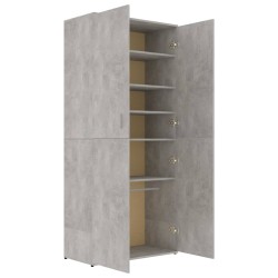 Armoire à chaussures Gris béton 80x39x178 cm Bois d'ingénierie 