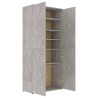 Armoire à chaussures Gris béton 80x39x178 cm Bois d'ingénierie 