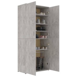 Armoire à chaussures Gris béton 80x39x178 cm Bois d'ingénierie 