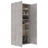 Armoire à chaussures Gris béton 80x39x178 cm Bois d'ingénierie 