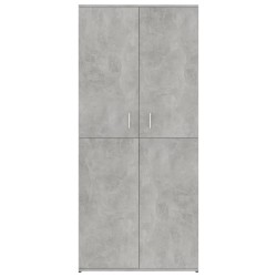 Armoire à chaussures Gris béton 80x39x178 cm Bois d'ingénierie 