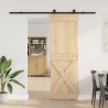 Porte coulissante et kit de quincaillerie 70x210 cm pin massif 