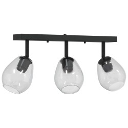 Plafonniers avec abat-jour en verre réglable noir, E27 