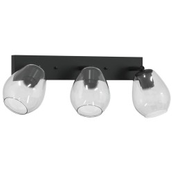 Plafonniers avec abat-jour en verre réglable noir, E27 