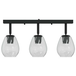 Plafonniers avec abat-jour en verre réglable noir, E27 