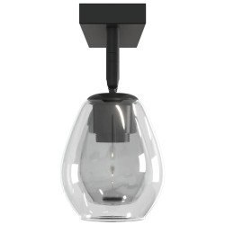 Plafonniers avec abat-jour en verre réglable noir, E27 