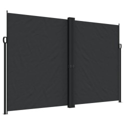 Auvent latéral rétractable noir 220x600 cm 