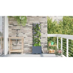 Jardinière avec Treillis Gris clair 40x40x143 cm 