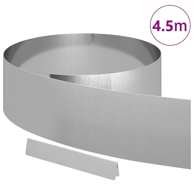 Bordure de jardin Argent 450 x 20 cm Acier galvanisé 