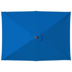Parasol de jardin avec mât en bois bleu 150x200 cm 