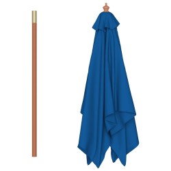 Parasol de jardin avec mât en bois bleu 150x200 cm 