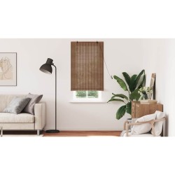 Store de Fenêtre avec des rideaux Marron 80 x 220 cm Bambou 