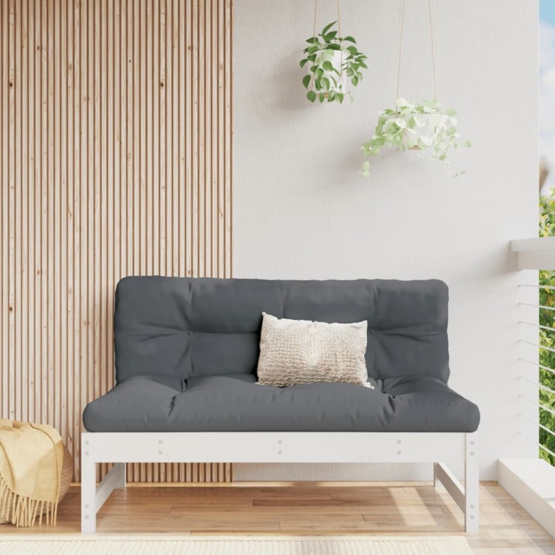 Canapé central 120x80 cm blanc bois de pin massif 