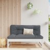 Canapé central 120x80 cm blanc bois de pin massif 