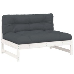 Canapé central 120x80 cm blanc bois de pin massif 