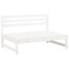 Canapé central 120x80 cm blanc bois de pin massif 