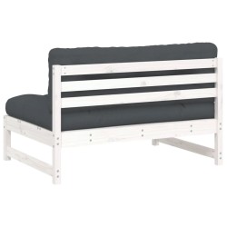Canapé central 120x80 cm blanc bois de pin massif 