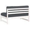 Canapé central 120x80 cm blanc bois de pin massif 