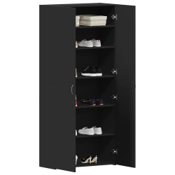 Cabinet à chaussures Noir 80x35,5x180 cm Bois d'ingénierie 