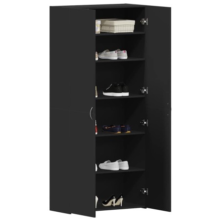 Cabinet à chaussures Noir 80x35,5x180 cm Bois d'ingénierie 