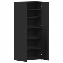 Cabinet à chaussures Noir 80x35,5x180 cm Bois d'ingénierie 