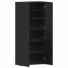 Cabinet à chaussures Noir 80x35,5x180 cm Bois d'ingénierie 