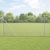 Clôture en fil soudé avec 13 poteaux 1.4x25 m Acier galvanisé 