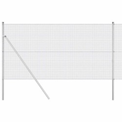 Clôture en fil soudé avec 13 poteaux 1.4x25 m Acier galvanisé 