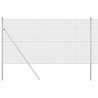 Clôture en fil soudé avec 13 poteaux 1.4x25 m Acier galvanisé 