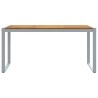 Table de salle à manger extérieure Grise 160x80x75 cm Acier et Bois Massif d'Acacia 