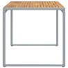 Table de salle à manger extérieure Grise 160x80x75 cm Acier et Bois Massif d'Acacia 