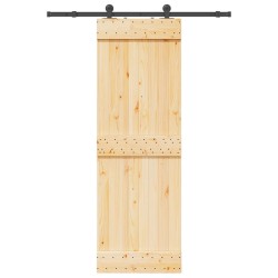 Porte coulissante et kit de quincaillerie 70x210 cm pin massif 