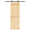 Porte coulissante et kit de quincaillerie 70x210 cm pin massif 