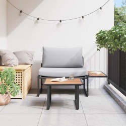 Ensemble de canapé de jardin 2 pièces siège unique avec coussins gris clair 