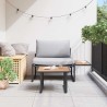 Ensemble de canapé de jardin 2 pièces siège unique avec coussins gris clair 