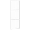 Porte coulissante blanc 76x205 cm verre trempé aluminium 