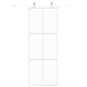 Porte coulissante blanc 76x205 cm verre trempé aluminium 