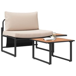 Canapé de Jardin 2 Pièces Une Place avec Coussins Taupe 