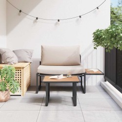 Canapé de Jardin 2 Pièces Une Place avec Coussins Taupe 