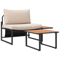 Canapé de Jardin 2 Pièces Une Place avec Coussins Taupe 