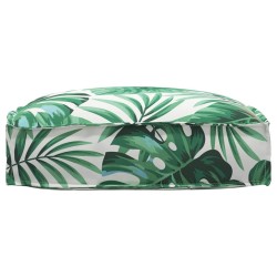 Coussin de palette pour siège motif feuille 50x50x12 cm en tissu Oxford 