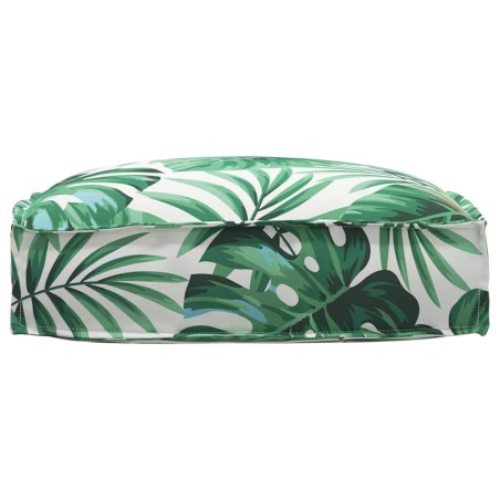 Coussin de palette pour siège motif feuille 50x50x12 cm en tissu Oxford 