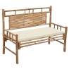 Banc de jardin avec coussin 120 cm Bambou 