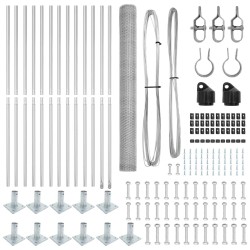 Set de Clôture Set de 2 Acier galvanisé 25 x 1,5 m Durable 
